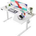 Agilestic Electric Standing Desk, L-Shaped 59 Inches Height Adjustable Desk, Sit and Stand up for Work Office Home, Ergonomic Rising Computer Table for Home Office with Splice Board, White