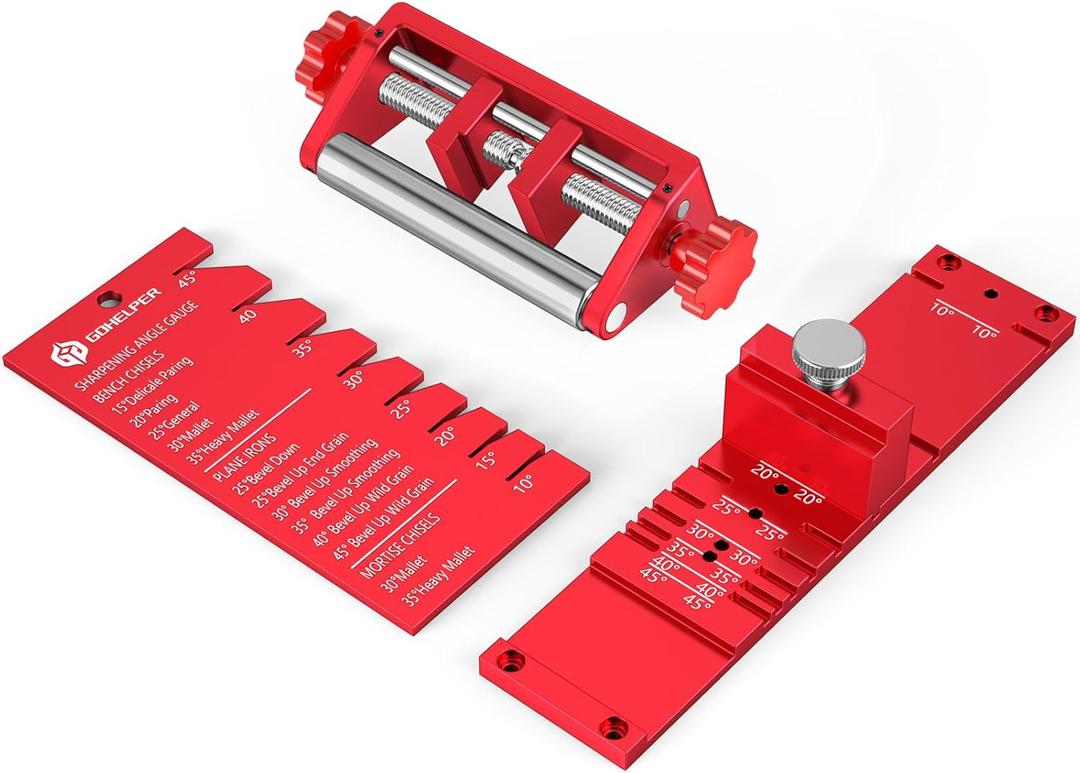Chisel Sharpening Jig, Wood Honing Guide for Chisels and Planes Width 0.1" to 2.8" with Sharpening Angle Fixture, Angle Gauge from 10 to 45(Excluding Sharpening Stone)