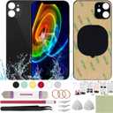 Back Replacement Cover Compatible with iPhone 11 6.1" + Professional Tools (Black)