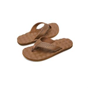 Volcom mens Recliner Leather Sandal Flip Flop (6, Brown)