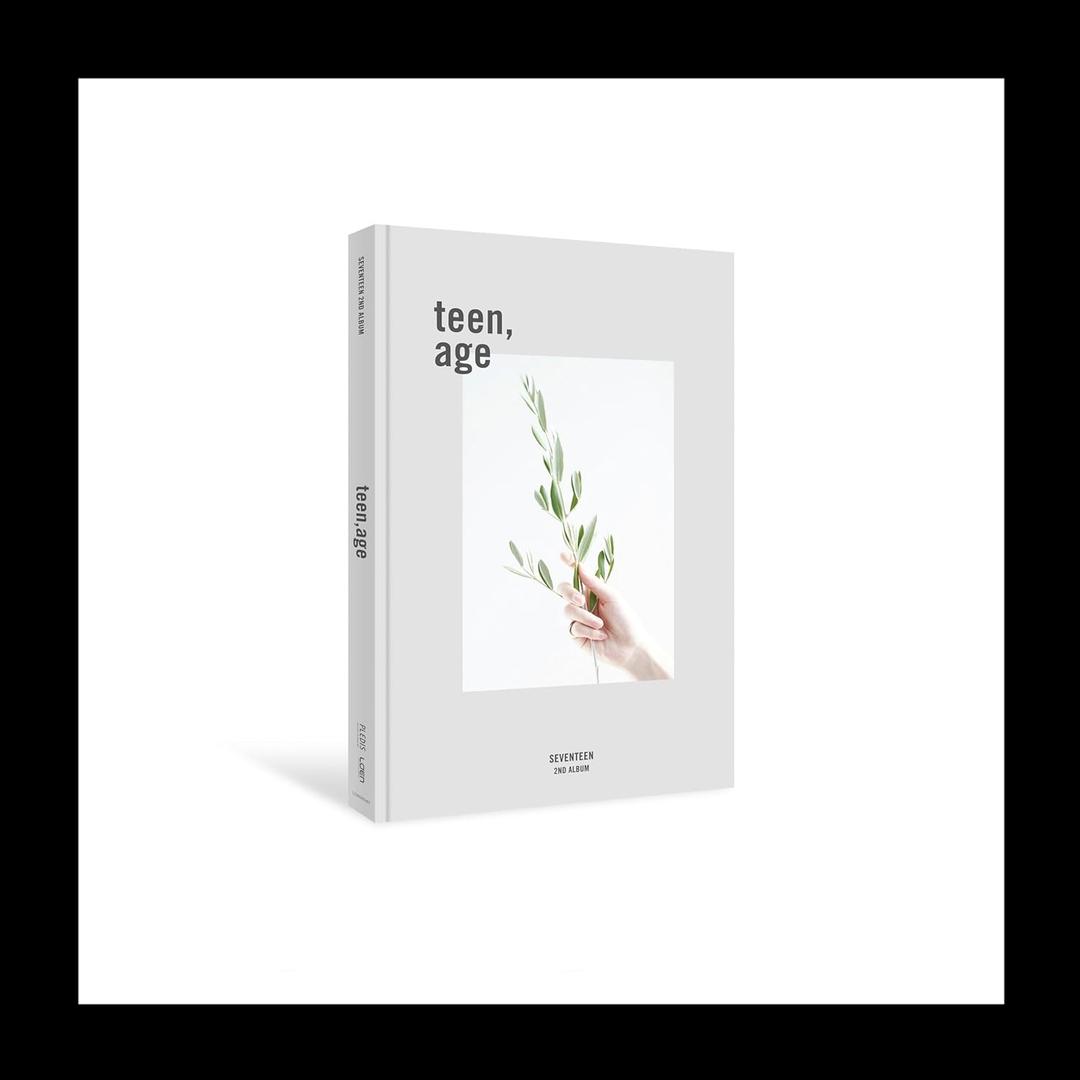 SEVENTEEN TEEN, AGE 2nd Album WHITE Version 1p Folding Poster On Pack+120p PhotoBook+16p Lyrics Paper+1p PhotoCard+1ea Portrait Desktop Stand+1ea Name Sticker+Tracking Sealed SVT