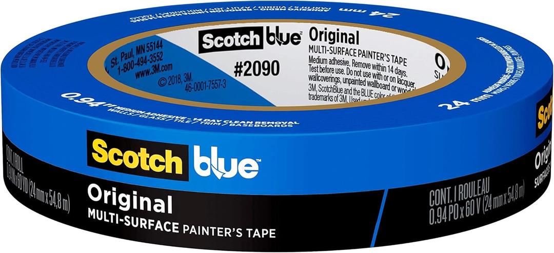 ScotchBlue Sharp Lines Multi-Surface Painter's Tape, 0.94 Inches x 60 Yards, Blue, Paint Tape Protects Surfaces and Removes Easily, Edge-Lock Painting Tape for Indoor and Outdoor Use (2093-24EC) 3 Pcs