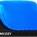 Gel Seat Cushion, Cooling seat Cushion (Super Large & Thick), Breathable Honeycomb Design Absorbs Pressure Points Seat Cushion, Gel Cushion for Office Chair, Home Car seat Cushion for Wheelchair, 18.9 x 17.7 x 1.6 inches