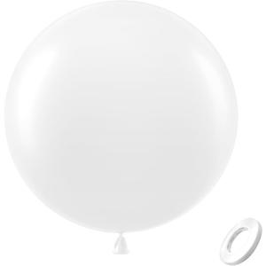 Bezente Pearl White Giant Balloons 36 Inch - 8 Pack Jumbo Ivory Balloons Large Round Pearlescent White Latex Balloons for Christmas Anniversary Wedding Baby Shower Birthday Party Decorations (04-white-a22)