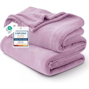 Bedsure GentleSoft Fleece Blankets Queen Size Lilac Lavender - Bed Blanket Soft Lightweight Plush Fuzzy Cozy Luxury Microfiber, 90x90 inches