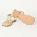 The Drop Women's Haven Lace Up Gladiator Sandal (5, Gold)