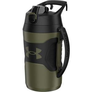 Under Armour Half Gallon Water Bottle Insulated, 64oz Insulated Water Bottle with Handle, Fence Hook, Leak Resistant, for Baseball, Football & More - Marine OD Green