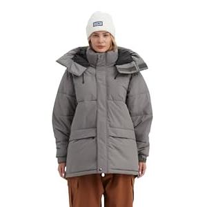 NOMADIKA Oversize Waterproof Ski Jacket Thick Snow Coats with Detachable Hood Winter Skiing Snowboard Jackets for Women Men, Size XL, Dark Grey