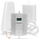 Cell Phone Booster for Home & Office, Up to 5500Sq Ft, Cell Phone Signal Booster for Band 2/25 / 4/66 / 5/12 / 17/13 with All U.S. Carriers, Boosts 5G 4G LTE, FCC Approved (Silver)