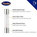 3 x 520mm 1A Fast-Blow Glass Fuse 250V 1 Amp Fuse F1AL250V 20PCS Automotive Fuses Assortment Kit Cartridge Fuse