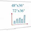 Large Magnetic Whiteboard 48 x 36 Inch, Foldable Dry Erase White Board with Pen Tray, Big Aluminum Frame Folding Message Presentation Board for Wall