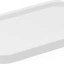 Matte White Round Soap Dispenser Tray, 8 Soap and Lotion Bottle Tray Organizer Plate for Bathrooms, Kitchens, Countertops - Holds 2 Soap Dispensers