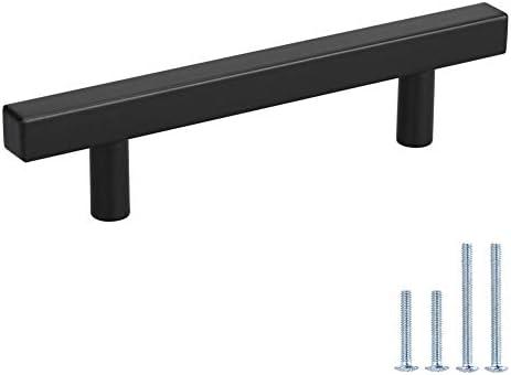 3.5 Drawer Handles Black Kitchen Cabinet Handles Black 10 Pack - Peaha PHJ22BK 90mm Drawer Pulls Bathroom Cabinet Hardware for Desk, Wardrobe, Bedroom