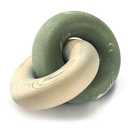 EOSAHR Boho Pine Wood Knot Decor - Wooden Chain Link Decor for Coffee Table, Book Shelf & Side Table - Decorative Knot with Simple Modern for Green Living Room Decor (Green & Yellow)