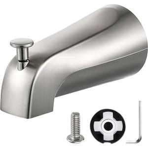 1 Pack Slip on Tub Spout with Diverter, Compatible with American Standard 8888026.002 Tub Spout, Bathroom Bathtub Faucet, Fits 1/2" Copper Water Tube(5/8" Dia), 5/32" Hex Wrench (Brushed Nickel) (Brushed Nickel)