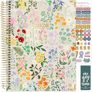 bloom daily planners HARDCOVER 2026 Planner (January to December) - 8.5 x 11 Weekly & Monthly Dated Agenda Organizer Book with Stickers & Tabs - Garden Party, Beige