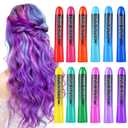 Hair Chalk 12 Color, Hair Chalk for Girls, Washable Hair Color Dye for Girls, Age 4 5 6 7 8 9 10 New Year Birthday Cosplay DIY - BLUE