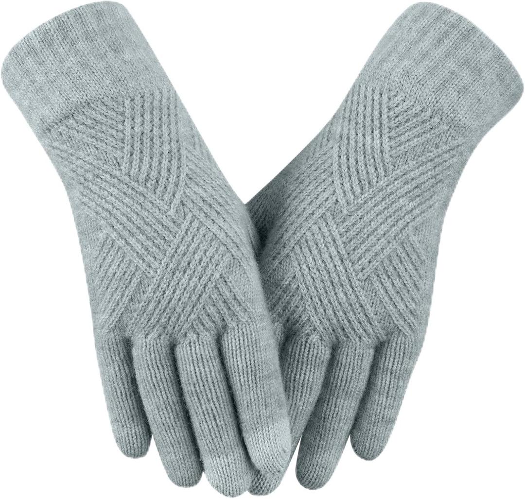 Winter Gloves for Women Touch Screen Thermal Soft Lining Elastic Knit Warm Gloves for Cold Weather