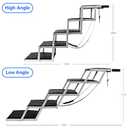 Niubya Portable Folding Dog Stairs for Cars, SUVs, Trucks - Lightweight Pet Ramp for Large Dogs with Non-Slip Surface - Reinforced Steps Support Up to 200 lb, 5 Steps