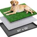 Dog Grass Pad with Tray Large 41''x26'', Portable Dog Litter Box with Artificial Grass Turf Mat & Washable Pee Pad for Puppy Training, Pet Loo Perfect for Indoor/Outdoor Patio Balcony Use (41"x26"3 Layer Potty System))