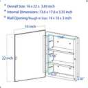 IDYLLOR Plastic Bathroom Medicine Cabinet with Framed Mirror 16 x 22 inch, Surface and Recessed Mount