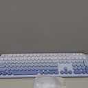 Wireless Keyboard and Mouse Combo, 2.4GHZ Typewriter Retro Full Size Keyboards, Cute Colorful Computer Keyboard and Wireless Mouse for Laptop/Desktop/Windows/PC (Blue Gradient)