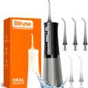 Bitvae Water Dental Flosser for Teeth, Cordless Water Teeth Cleaner Picks, 3 Modes 5 Intensities, IPX7 Waterproof, Rechargeable Water Dental Picks for Cleaning - Black (260ml, Black)