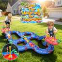 VATOS 2-Tier Toddlers Water Table Toy, 114 PCS DIY Dual-Basin Water Pump, Summer Outdoor Water Toys Backyard, Beach, Balcony, Garden Fun Water Playset for Girls, Boys 3-5 Years Old Pets Families, Tabletop