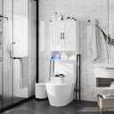 Over The Toilet Storage Cabinet with 2-Door Design Bathroom Organizers and Storage with Anti-Tip Device Over Toilet Organizer with Shelves for Bathroom,Restroom,Laundry White, 23.46" X 9.96" X 67.28"