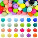 180PCS FIVEIZERO Silicone Beads  30 Colors 12mm Round Rubber Beads Bulk for DIY Crafts, Keychain Accessories & Jewelry Making