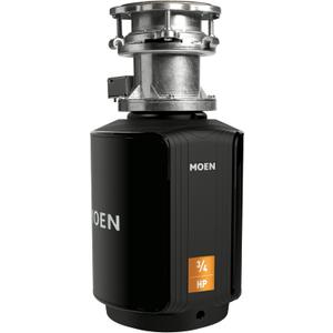 Moen Host Series Garbage Disposal for Kitchen Sink with Power Cord, Control Activation, Sound Reduction, GXB75C