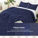Litanika Navy Blue Comforter Set Full Size, 3 Pieces Boys Men Lightweight Solid Bedding Comforter Set, All Season Fluffy Down Alternative Bed Set (79x90In Comforter & 2 Pillowcases)