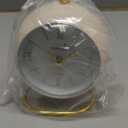 Silent Table Analog Alarm Clock No Ticking, Lighted on Demand and Battery Operated, Beep Sounds, Small Desk Clock(White)