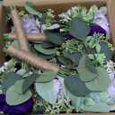 Bridesmaids Bouquets Flowers Set of 4 - Artificial Bridesmaid Bouquet Wedding 7 Inch Rustic Small Floral Centerpiece for Marriage Proposal Party Anniversary Dining Table Decor - Green & Purple