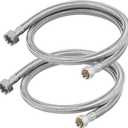 36" Faucet Supply Line, 3/8 inch Comp x 1/2 inch FIP Faucet Connector, Braided Stainless Steel Faucet Hose for Bathroom Sink and Kitchen, Leak-Resistant cUPC Certified Water Supply Line, 2 Pack