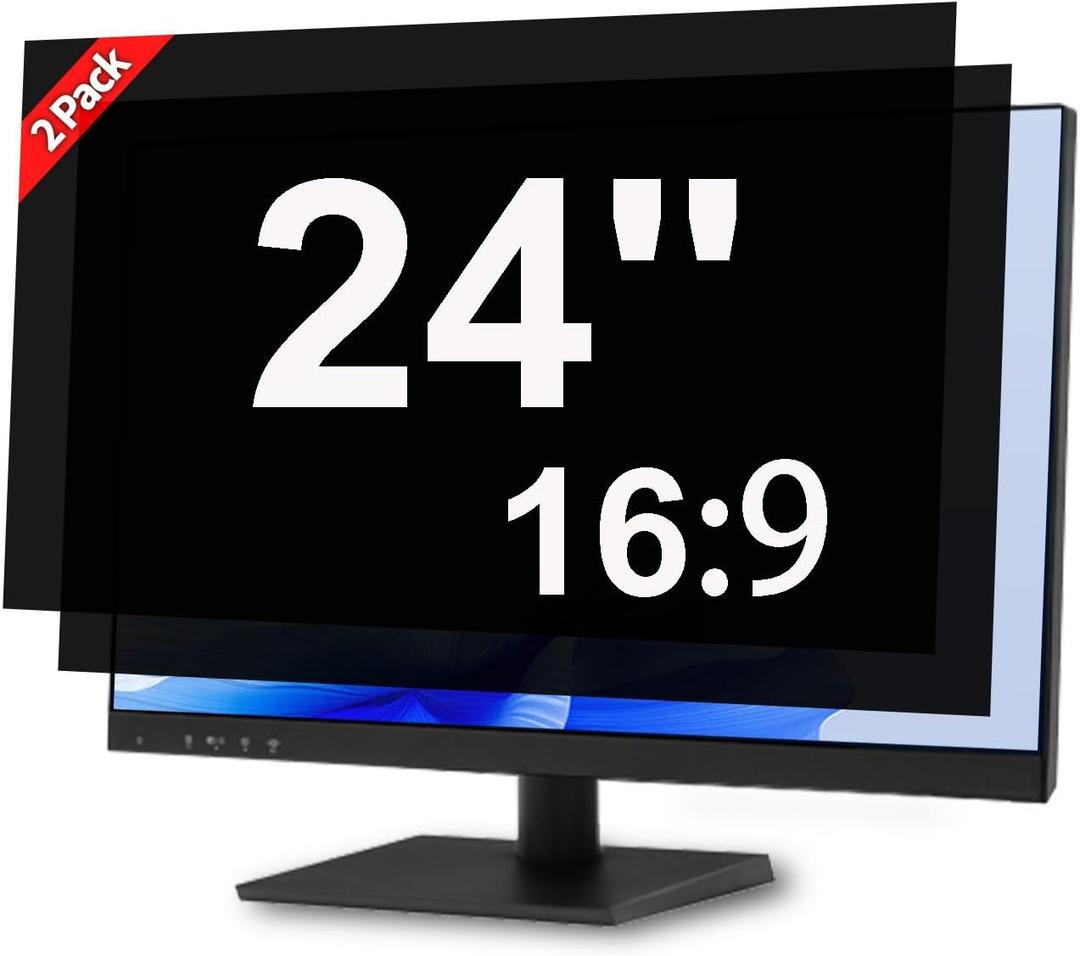[2 Pack] 24 Inch Privacy Screen for Computer Monitor Blue Light Screen Protector Anti Glare Anti-Scratch Monitor Privacy Shield Screen 24 Inch 16:9 Aspect Ratio