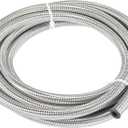 X AUTOHAUX 10 Ft 4AN Fuel Hose AN4 1/4" Universal Braided Stainless Steel CPE Oil Fuel Gas Line Hose