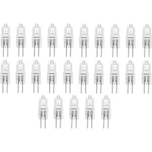 25 Pack CRYSTAL CLEAR LENSE 10 Watt AC DC 12V Light Bulb Replacement JC G4 2Pin Base Halogen Kitchen Table Pendant Lamp 12 Volt 10W Bi-Pin Warm Clear Bright White T3 Under Cabinet Puck Lighting