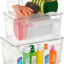 3 Pack Trash Bag Organizer Under Sink, Stackable Plastic Garbage Bags Holder with Lid, Trash Bag Dispenser Roll Storage for Kitchen, Pantry & Laundry Room Organization