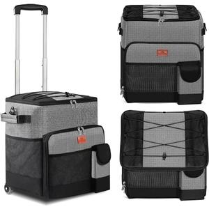 BY-J Soft Cooler Bag, Collapsible Coolers Insulated Leak Proof, Large Lunch Box for Men Women, Soft-Sided Cooler for Picnic, Grocery, Beach, Camping, Travel, 42can-Gray