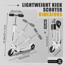 Kick Scooter for 3+Years Old Boys & Girls Lightweight, Foldable, Aluminum Frame, and Adjustable Handlebars, Rear Brake, and Flashing Light up Wheels
