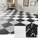 WOWSTAR 30-Pack Peel and Stick 12 x 12in Vinyl Floor Tiles, Self-Adhesive Waterproof Flooring Planks for Kitchen, Dining Room, Bedrooms, 30 Sq. Ft - White & Black Fine Sand Texture