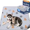 WanpeeGoo Washable Pee Pads for Dogs, 2 Pack Absorbent Reusable Training Dog Pads Pet Puppy Pads, Non-Slip Potty Pads for Whelping, Playpen, Crate, Bed, Orange, 24"x36"