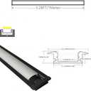 THMOOTHER 10-Pack 3.3FT/1M LED Strip Aluminum Channel Diffuser,Collar Shape Tape Light Under Cabinet Floating Shelf Alcove Recessed 25X7MM Matte Black Anodized Track, Milky Cover Concave Slot Profile