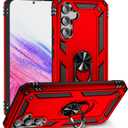 Dionsibei Military Grade Drop Impact for Samsung Galaxy A54 5G Case 360 Metal Rotating Ring Kickstand Holder Armor Heavy Duty Shockproof Case for Galaxy A54 5G Phone Case (Red)