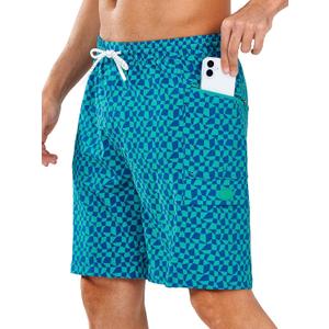NORTHYARD Mens Swim Trunks Board Shorts 9 Inch Bathing Suit Swimwear Quick Dry Beach Short with Zipper Pocket - No Mesh Liner (Blue, M)