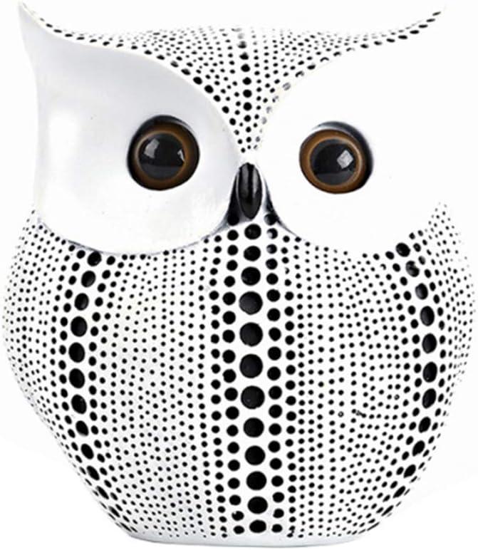 Owl Decor Statue Sculpture for Home, Office, Bookshelf,TV Stand Decoration Resin Animal Sculpture Minimalist Style Crafts Gift for Friend or Family, Animal Lovers (White)
