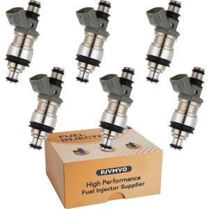 23250-62030 OE 3.0L & 3.4L Fuel Injectors,Compatible with/Toyota 3.0 Camry 1992-1993,Compatible with/Toyota 3.4 Tacoma T100 4Runner 1995-1998,|2 Holes| |Set of 6|
