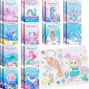 BenLouis 24 Pcs Mermaid Mini Coloring Books Kids Little Mermaid Party Favors Small Activity Books Bulk for Kids Ocean Birthday Goodie Bags Stuffers Return Gifts Classroom Travel