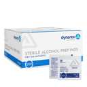 Dynarex DynaSafety Sterile Alcohol Prep Pads - Medium - 70% Isopropyl Alcohol, Individually Wrapped, Soft Cleaning Wipes - 200 per Box